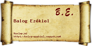 Balog Ezékiel névjegykártya